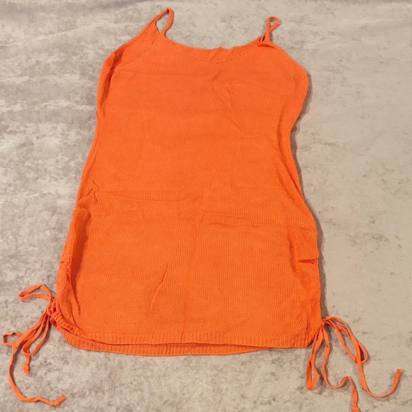 Other - Orange Knit Sleeveless Dress Large
